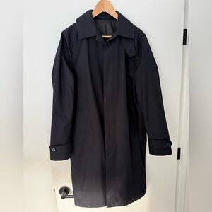 Men's H&M Navy Trench Rain Coat Jacket Small